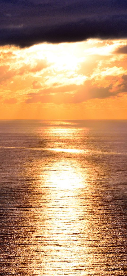 sea, skyline, sunset, sunlight, ripples, brazil, clouds