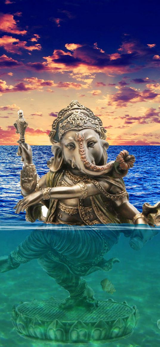 ganesha, ocean, photoshop, horizon, sky