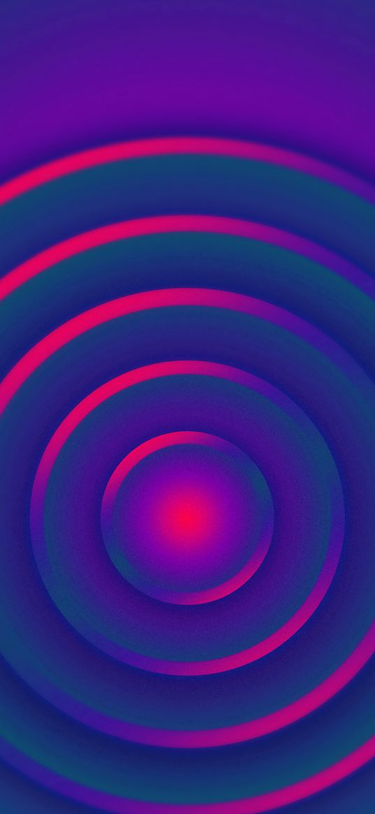 circles, layers, purple, glow