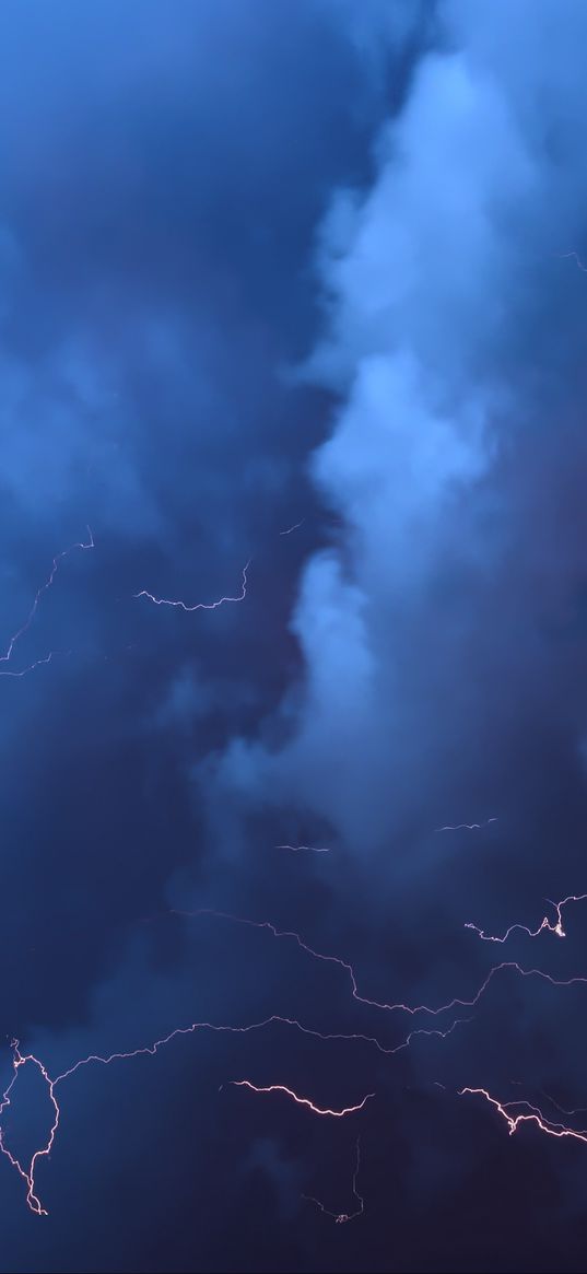 lightning, thunderstorm, clouds, overcast