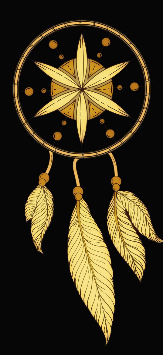 dream catcher, feathers, decoration, black background