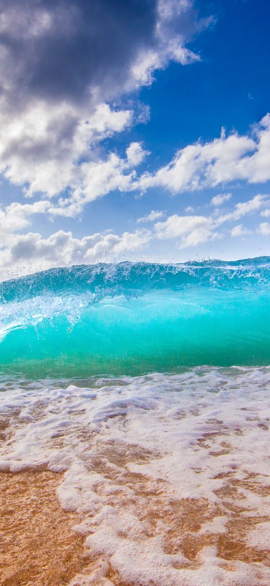 ocean, surf, foam, hawaii, beach