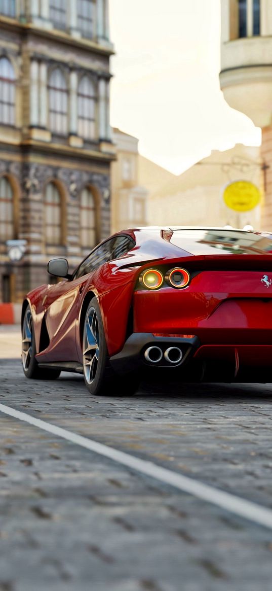 ferrari 812 superfast, ferrari 812, ferrari, sports car, red