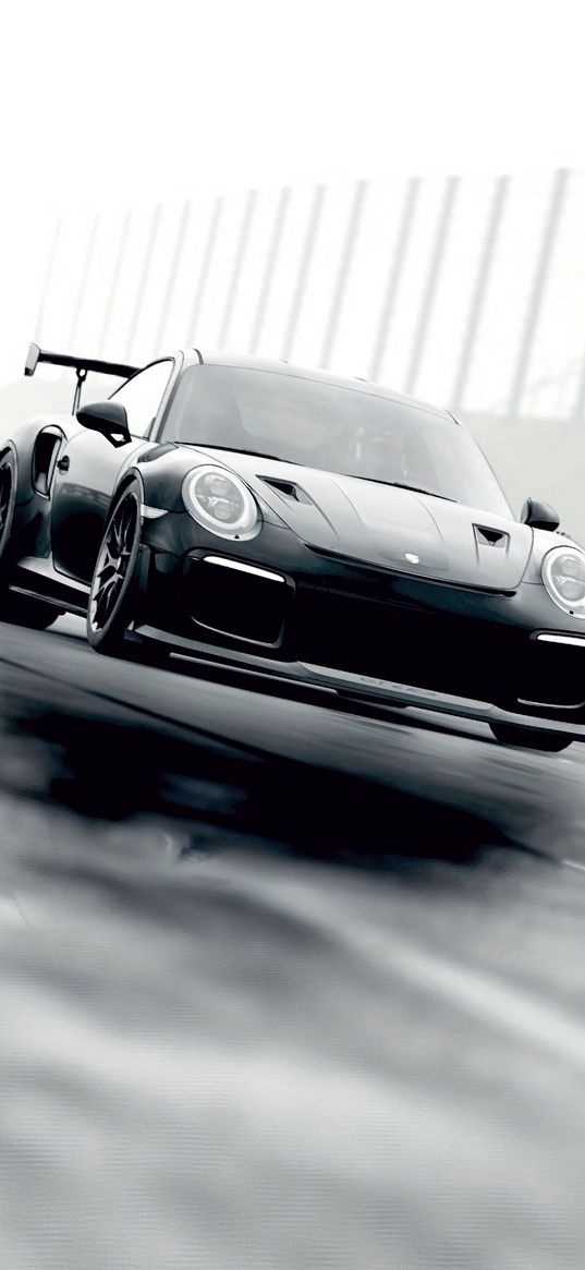 porsche 911 gt2 rs, porsche 911, porsche, sports car, racing, fog