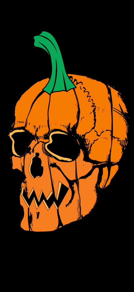 skull, pumpkin, halloween, art