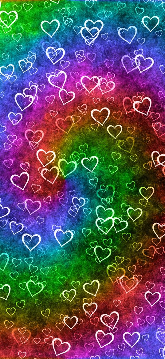 hearts, heart, patterns, rainbow, texture