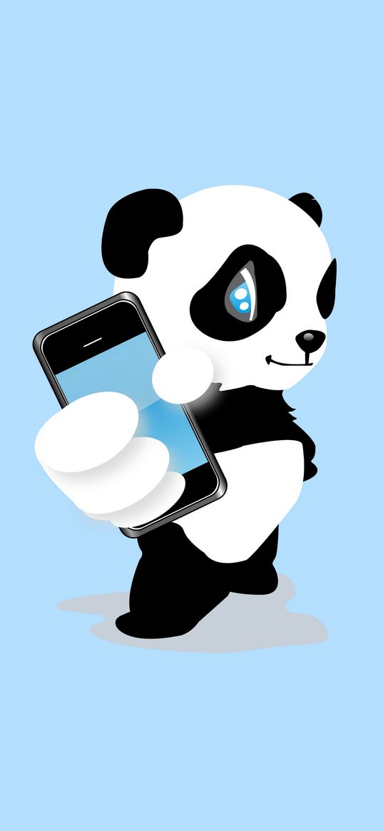 panda, phone, smartphone, art