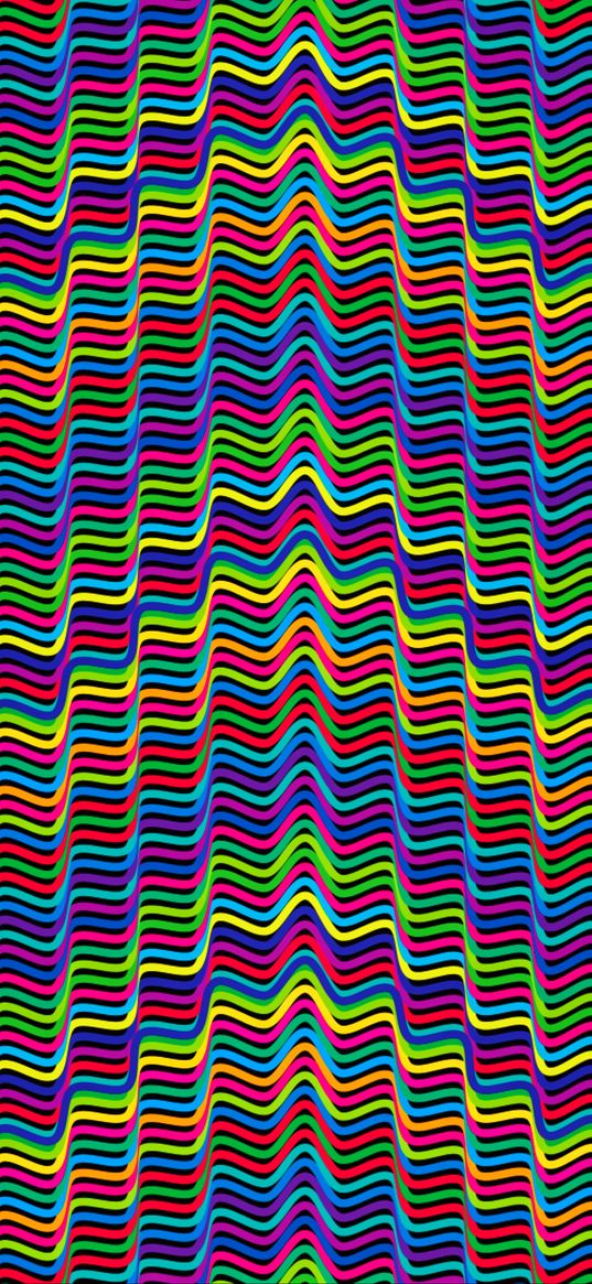 lines, wavy, multicolored, prismatic, chromatic