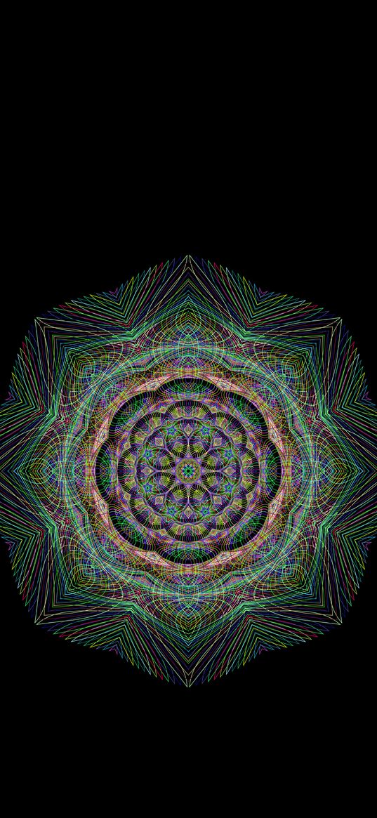 mandala, patterns, line art, prismatic, chromatic