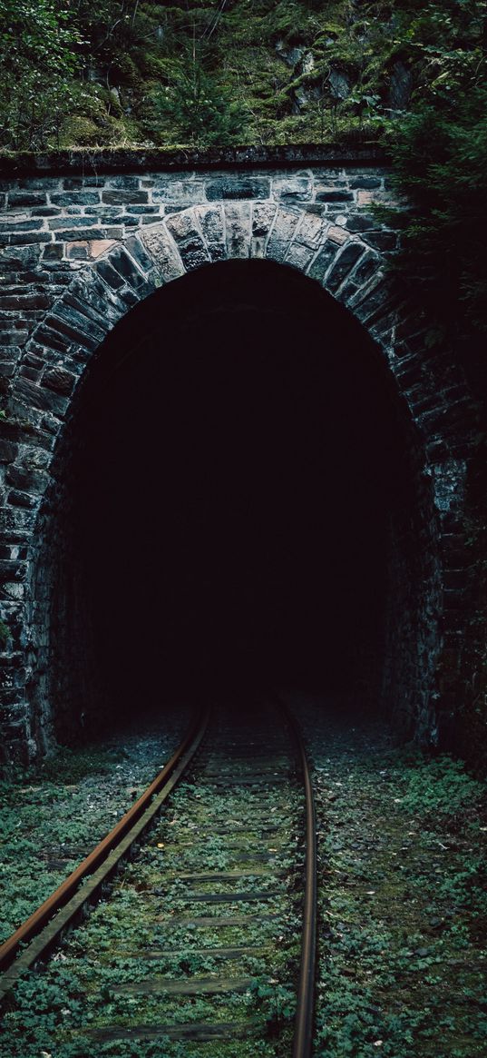 tunnel, dark, darkness, railroad, railway, track