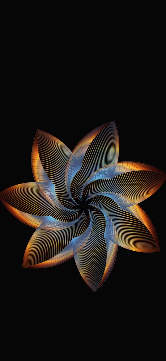 flower, line art, geometric, abstract, prismatic, chromatic