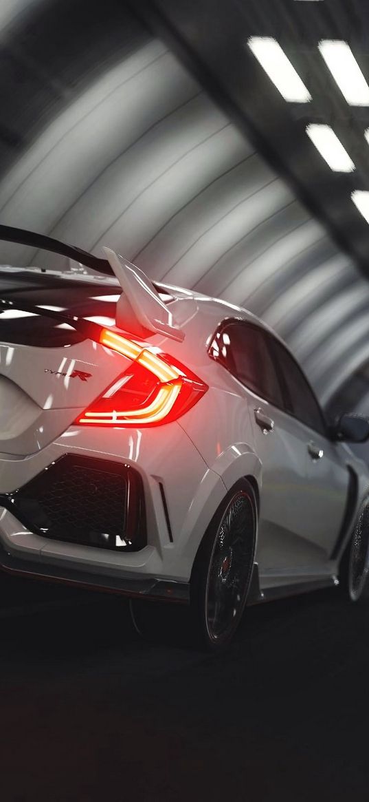 honda civic type r, honda type r, honda, tunnel, race