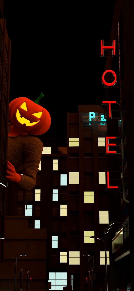 jack o lantern, halloween, night city, spy out, dark