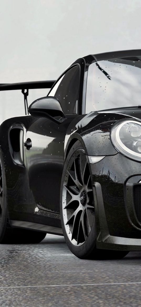 porsche 911 gt2 rs, porsche 911, porsche, sports car, race, black