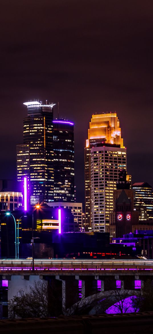 night city, panorama, architecture, city lights, minnesota