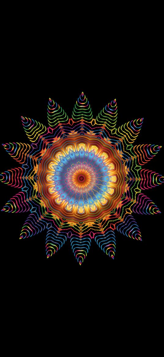 mandala, patterns, colorful, prismatic, chromatic