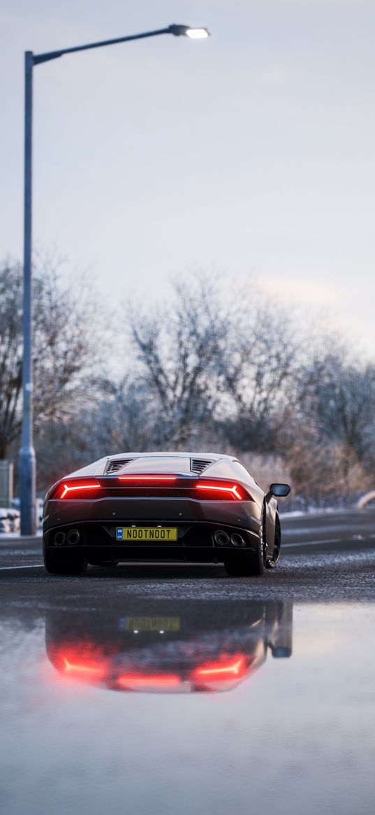 lamborghini huracan, lamborghini, race, sports car, rear view