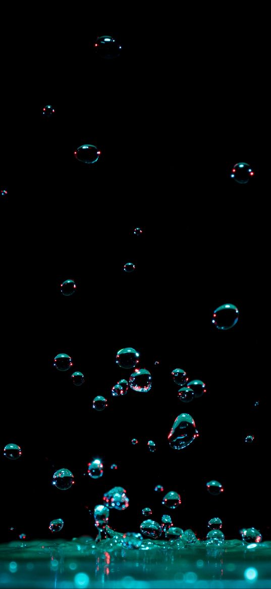 drops, splash, shine, dark