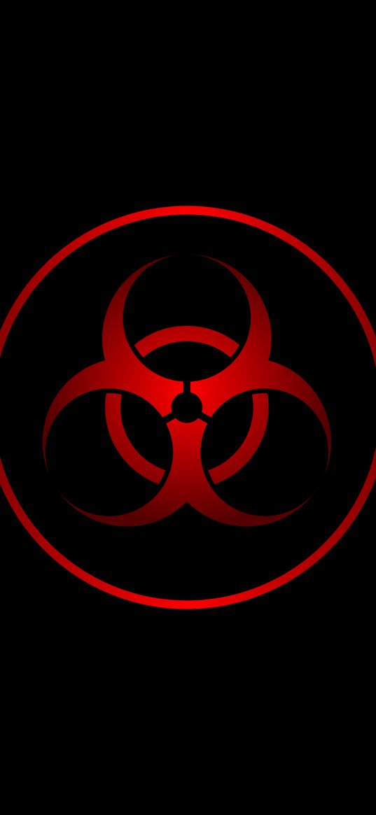 radiation, sign, symbol, red, black