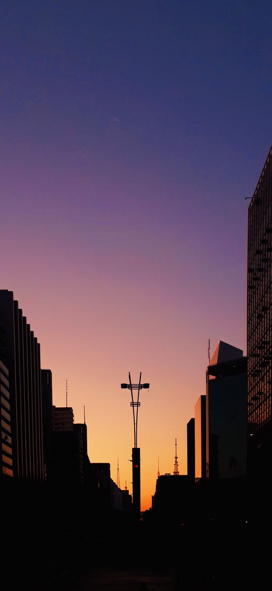 city, evening, sao paulo, brazil, street, lantern, buildings