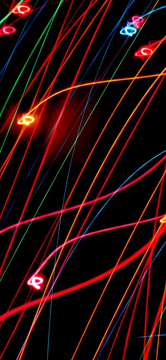 lines, glowing, festive, color, curved, abstract