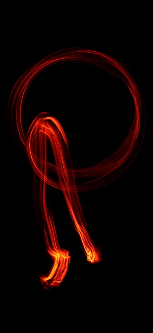 fire, motion, long exposure, symbol, dark