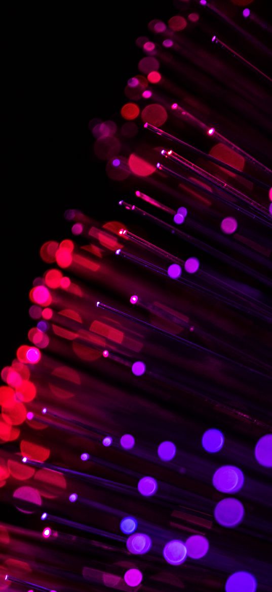 optical fiber, glare, thread, glitter, red, purple