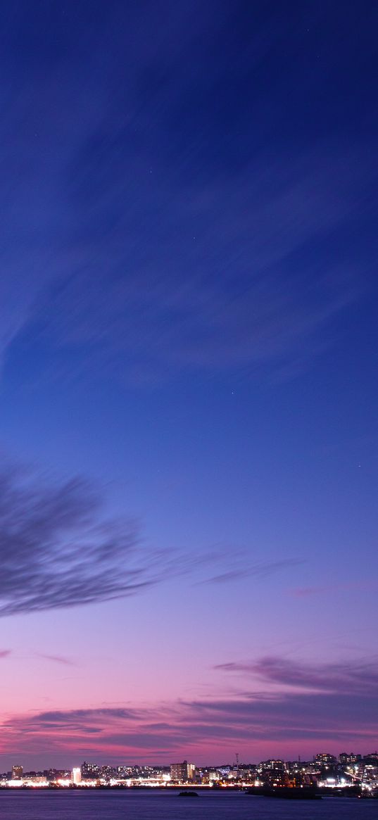 night city, panorama, horizon, sunset, hyogo, japan