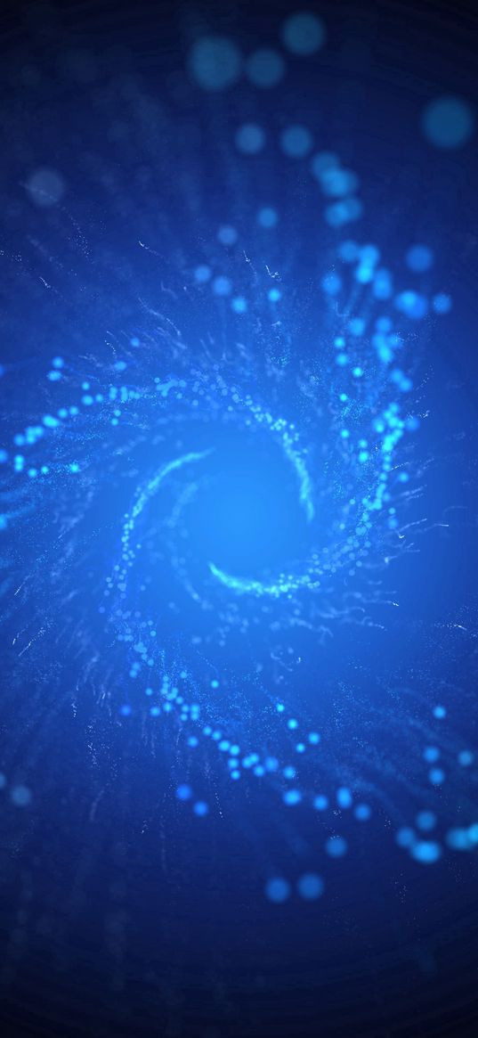 spiral, motion, scattering, sparks, circular, blue