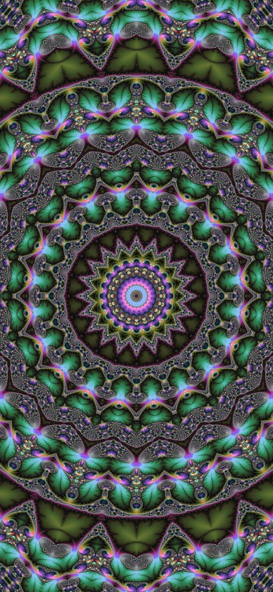 mandala, kaleidoscope, fractal, pattern, circles, abstract