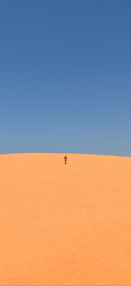 desert, sand, man, hill, sky, clean