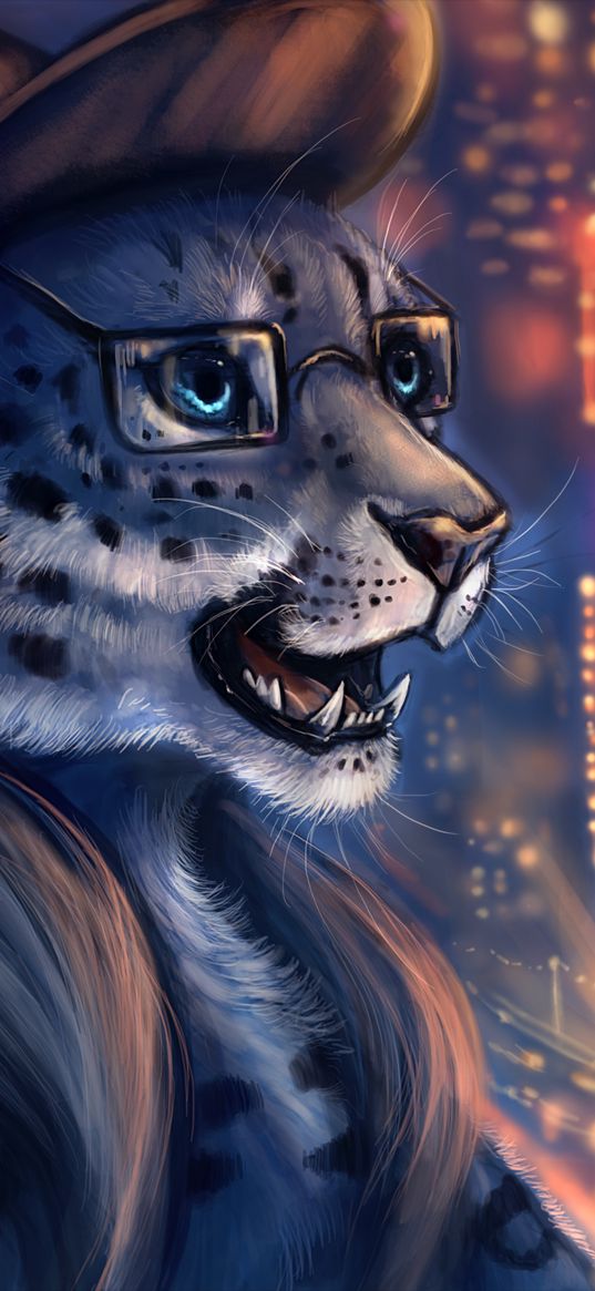 leopard, glasses, art, fabulous, grin