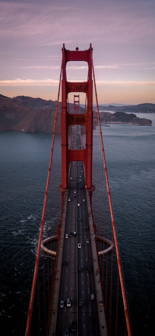 bridge, aerial view, strait, golden gate, san francisco