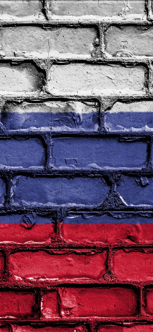 flag, russia, wall, paint, symbolism