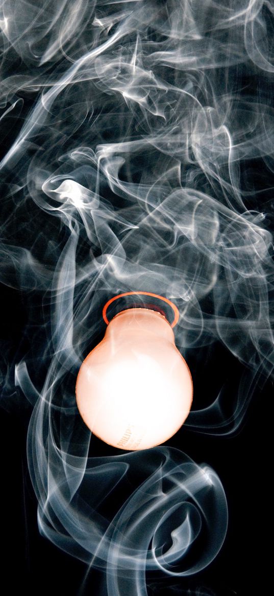 light bulb, smoke, electricity, lighting