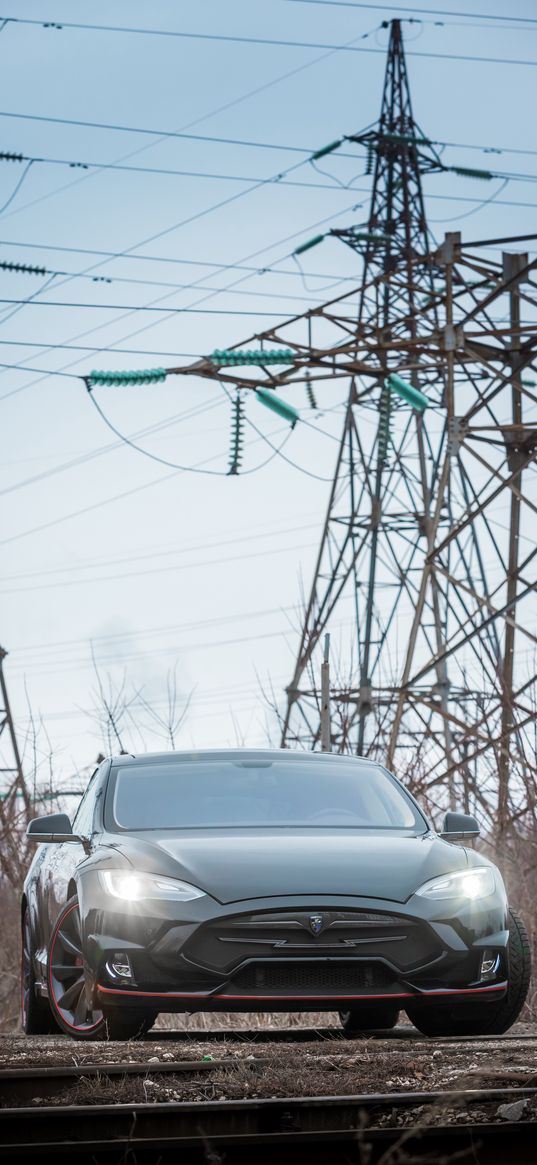 tesla model s, tesla, headlights, front view