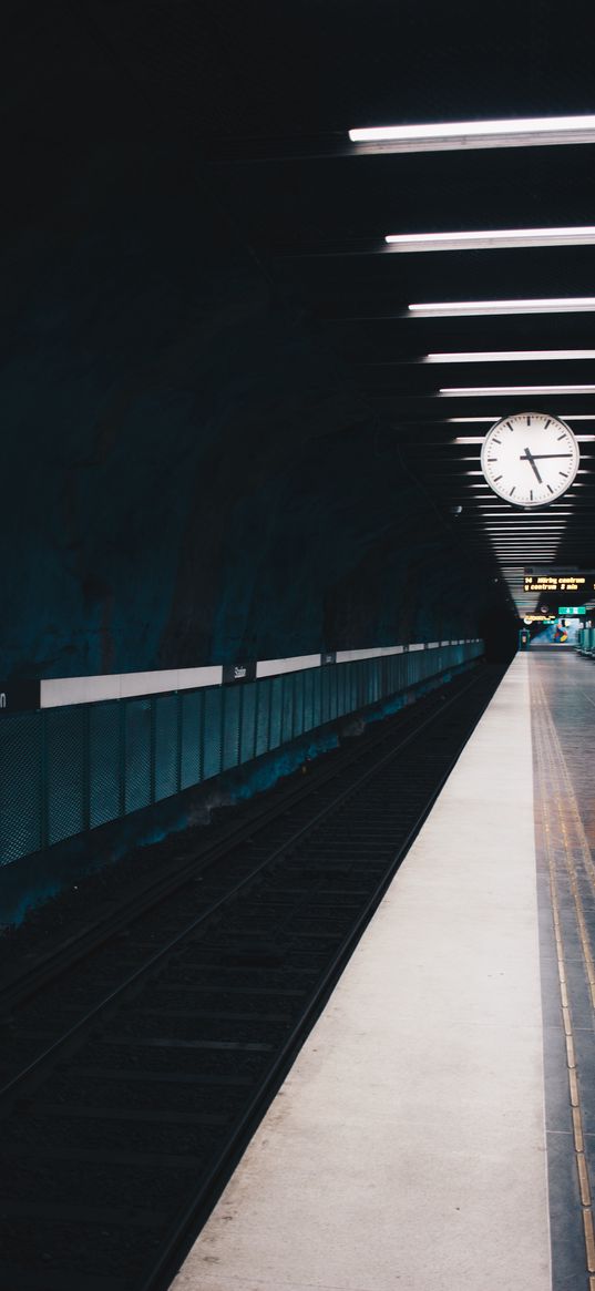 station, railway, clock, underground