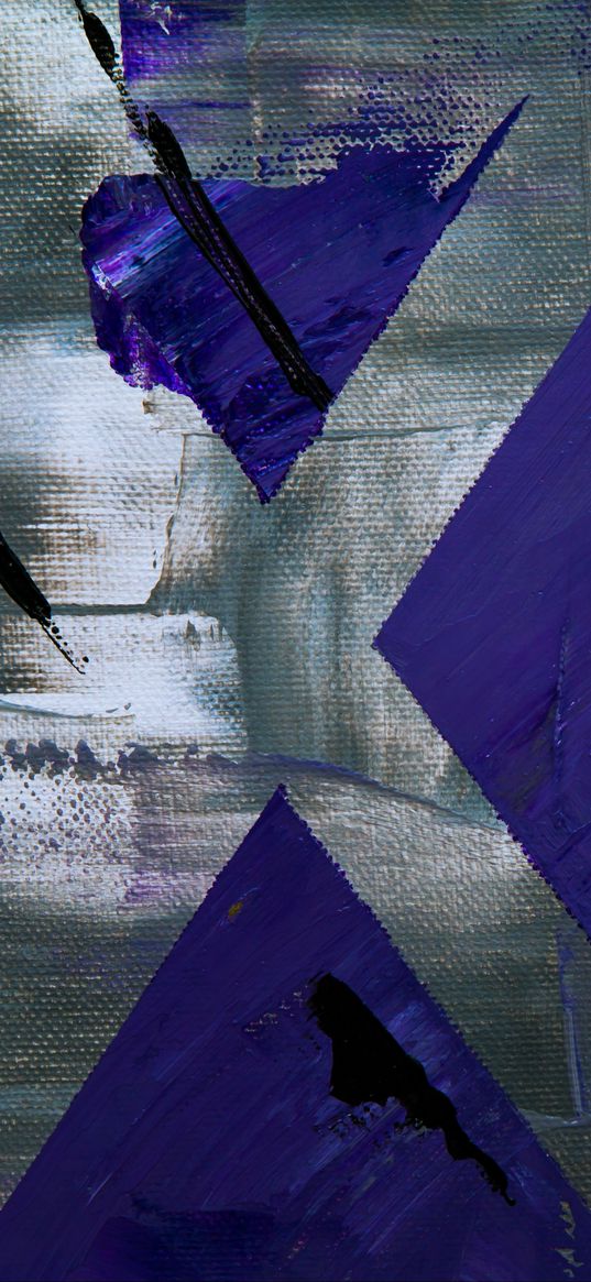 paint, canvas, geometric, abstraction, gray, purple