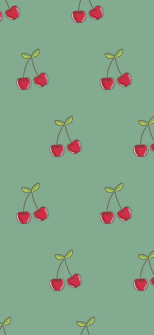 cherry, patterns, berries, vector, texture