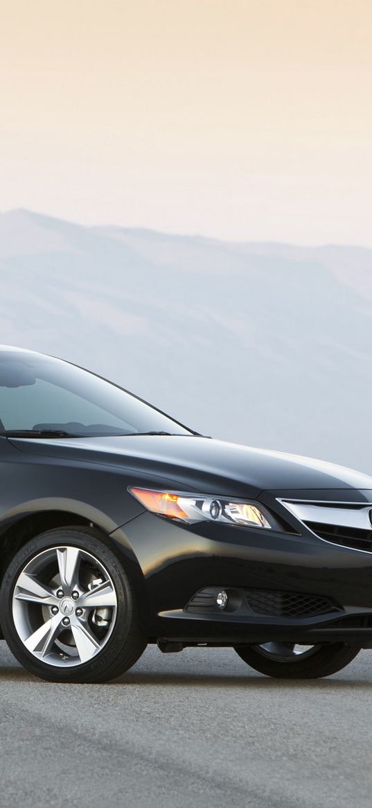 acura, ilx, black, sedan, style, side view, cars, nature