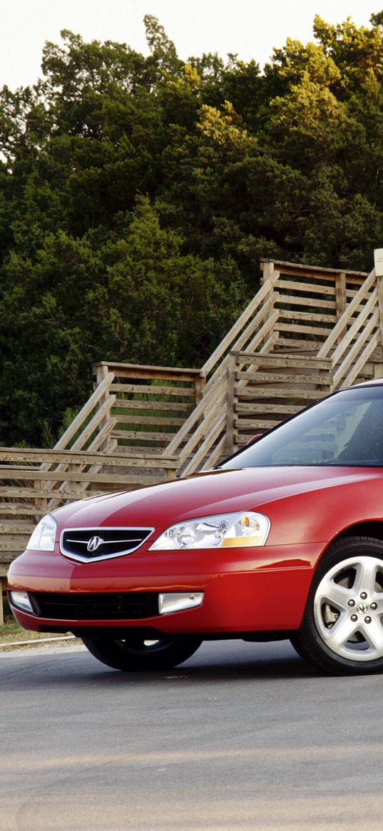 acura, cl, red, side view, nature, trees