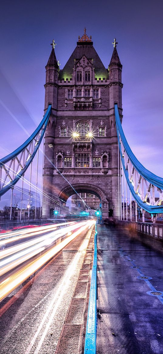 bridge, long exposure, lighting, architecture, london