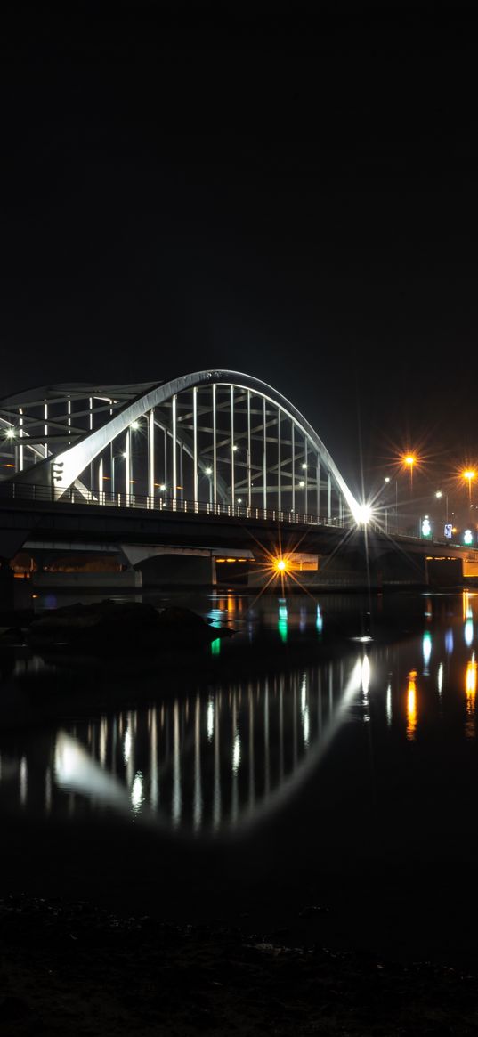 bridge, architecture, night city, abu dhabi, united arab emirates