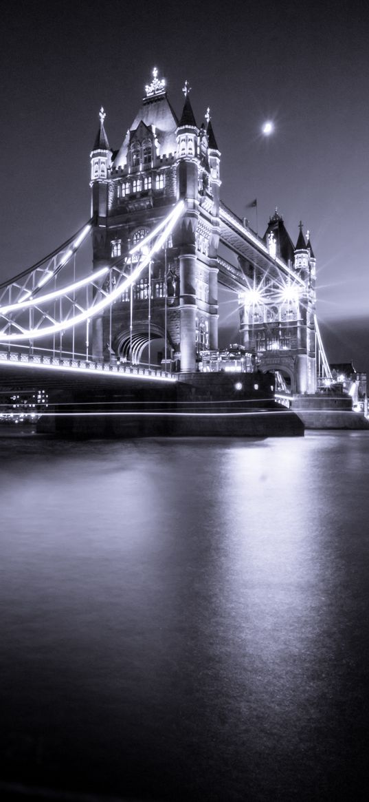 bridge, river, bw, thames, tower bridge, london, england