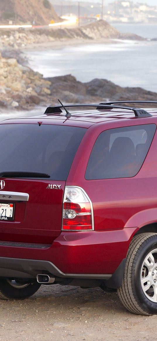 acura, mdx, cherry, jeep, rear view, car, sea, nature