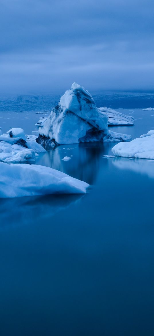 iceberg, ice floe, ice, water, snow