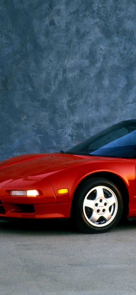 acura, nsx, red, sports, side view, auto, style