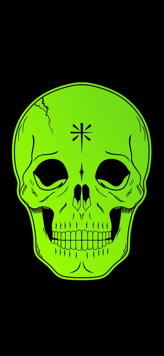 skull, green, vector