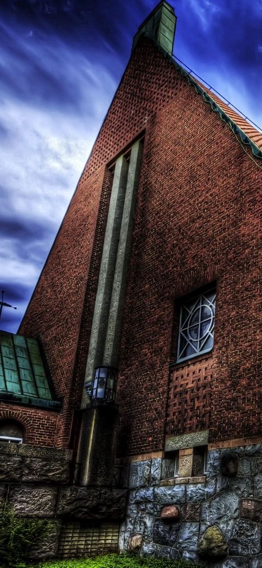 church, masonry, building, brick, night, hdr