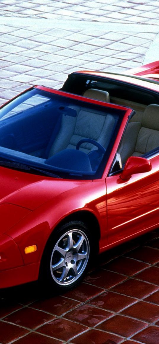 acura, nsx-t, red, top view, convertible, style, sports, cars